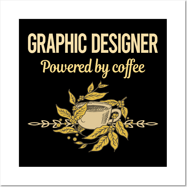 Powered By Coffee Graphic Designer Wall Art by lainetexterbxe49